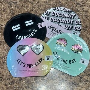 PINK Sheet Mask Variety Pack — Let's Pre-Glamp, Stay the Day, Charcoals, Coconut